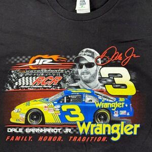 Dale Earnhardt Jr Sr Wrangler NASCAR Shirt Mens XL Double Sided Hall of Fame